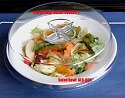 China Salad Bowl with Easy-Grip Clear Dome